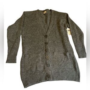 a.n.a Womens Long Sleeve Button Open Front Cardigan. Size Ps petite, color gray